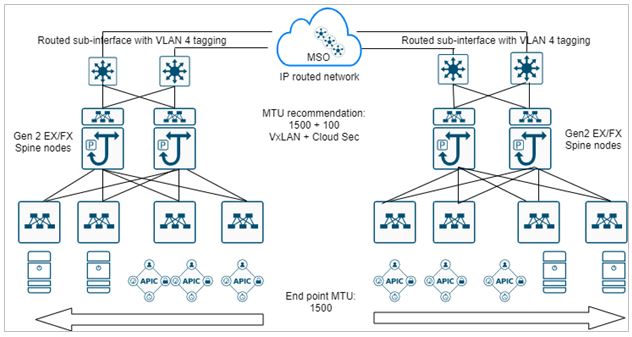 Cisco ACI multi-site connectivity requirements