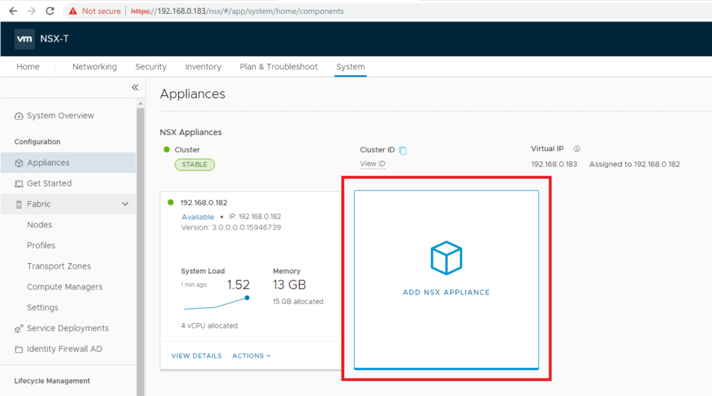 NSX-T Series: Adding other Appliance