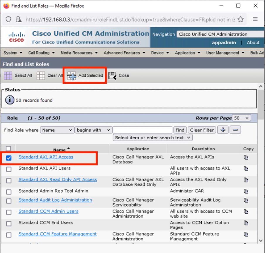 CUCM User Roles