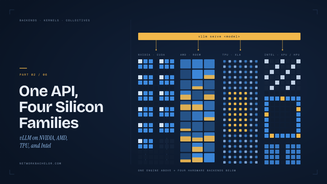 vLLM architecture across NVIDIA AMD Google TPU and Intel hardware
